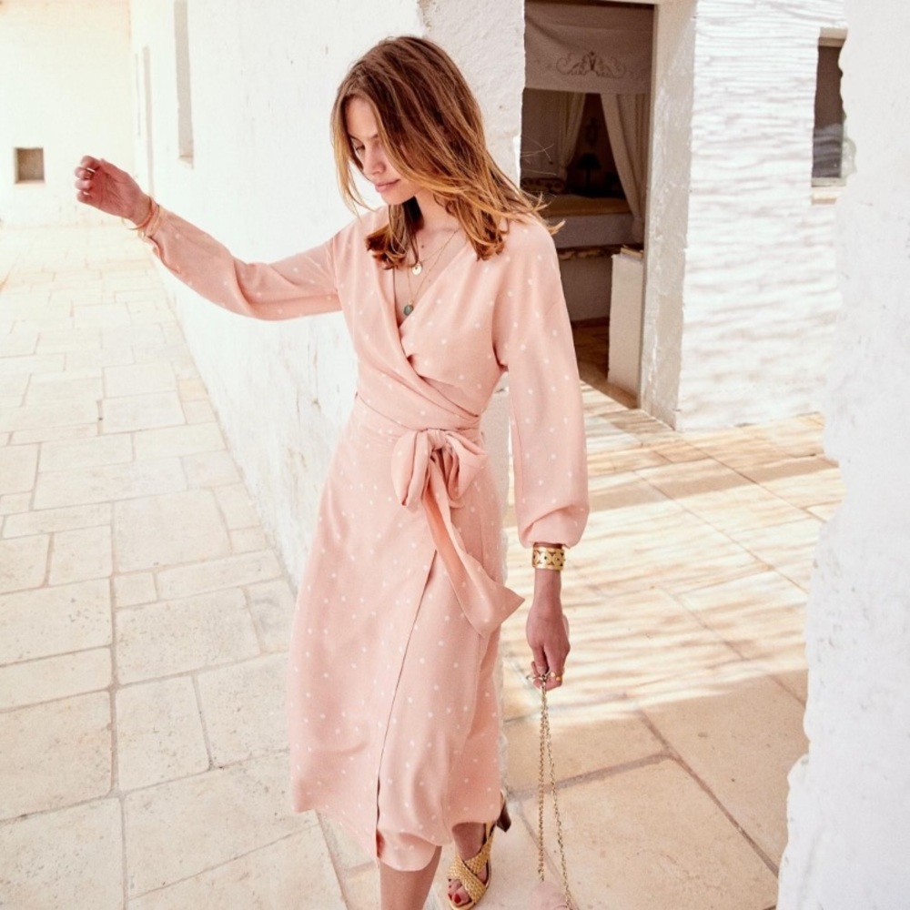 Sezane 100% silk wrap dress. This no longer has tags attached.